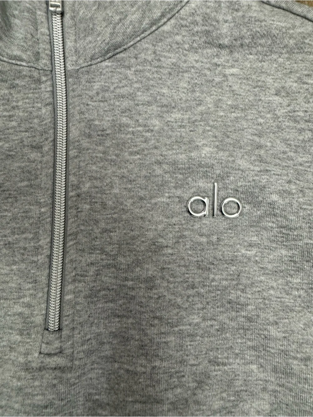 ALO Yoga 1/4-Zip Pullover Sweatshirt - Athletic Heather Grey - XS - NWT